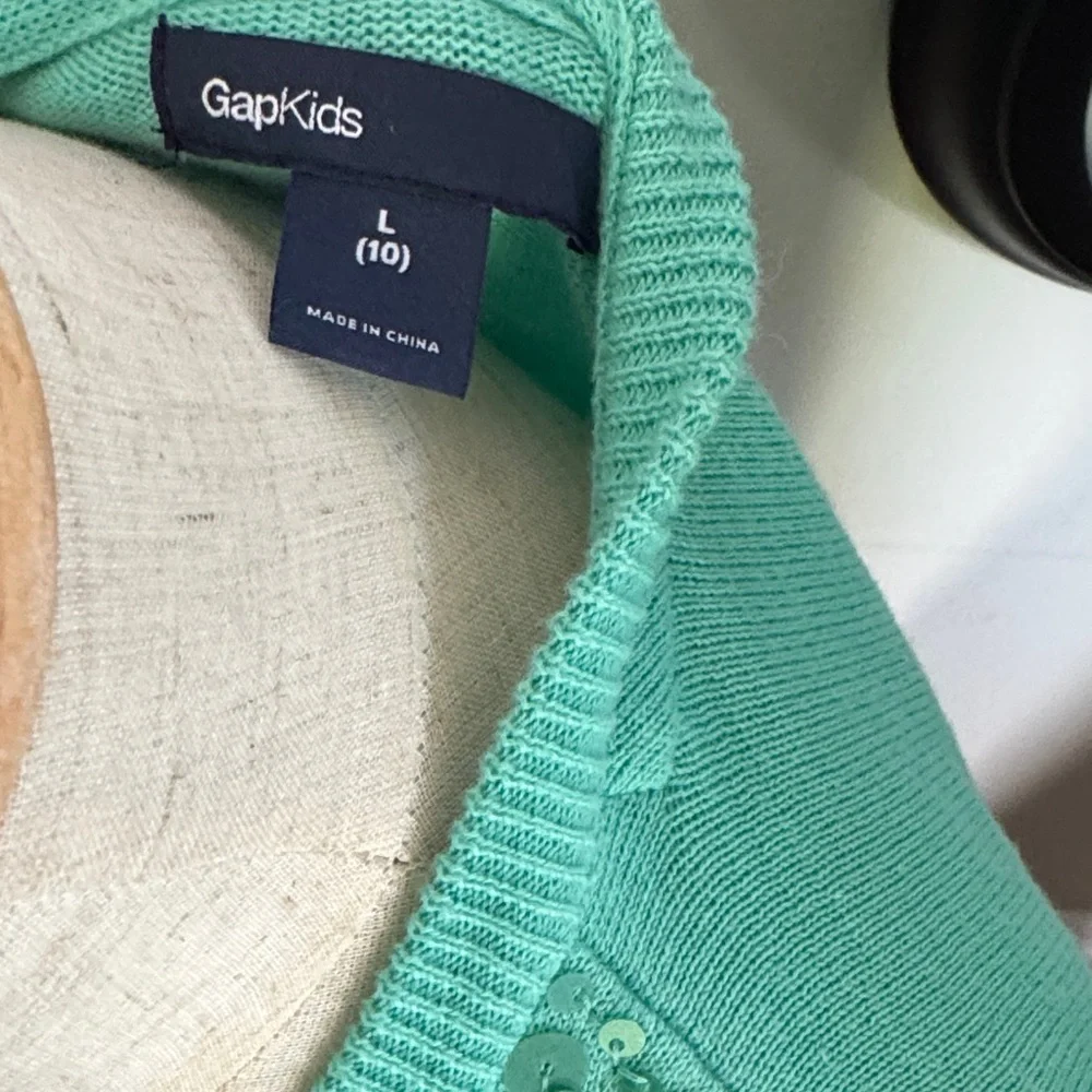 GAP Girls Teal Sequin Cardigan: Fancy Shimmer Gorgeous!